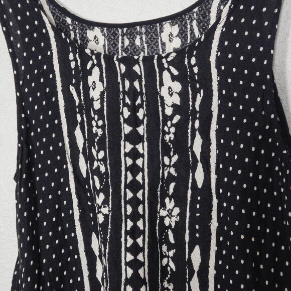 Free People Printed Tank Top Black White Size Small Boho Chic - Picture 4 of 8